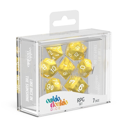Marble Yellow - Polyhedral Rollespils Terning Sæt - Oakie Doakie Dice 